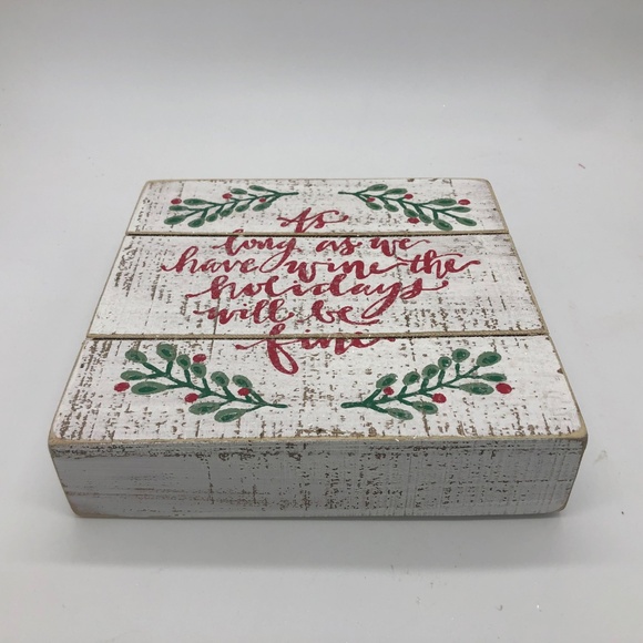 Primitives by Kathy Wood Holiday Sign Freestanding Glitter Wine Quote Decor - Picture 4 of 6